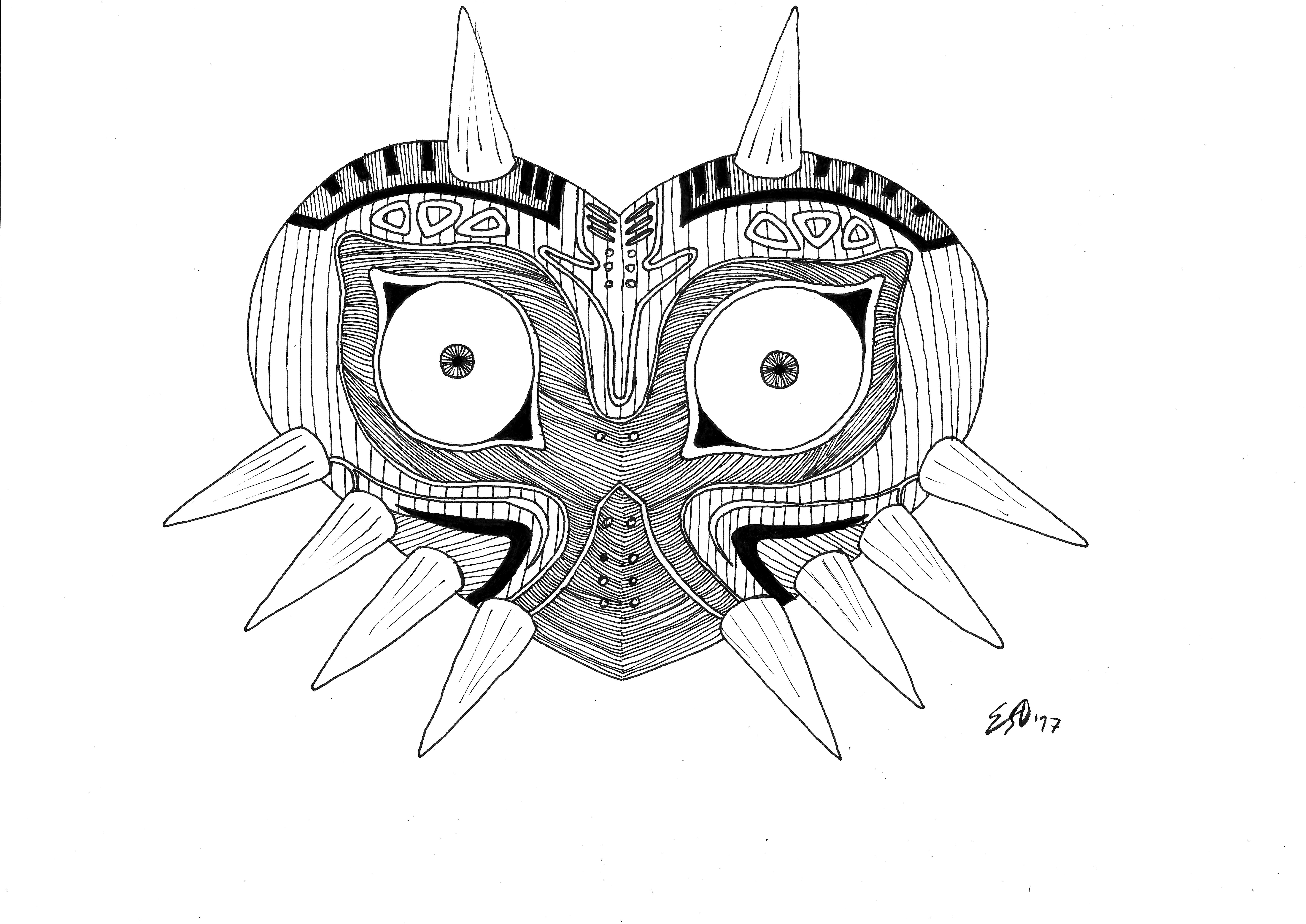 Inktober Day 31: Mask