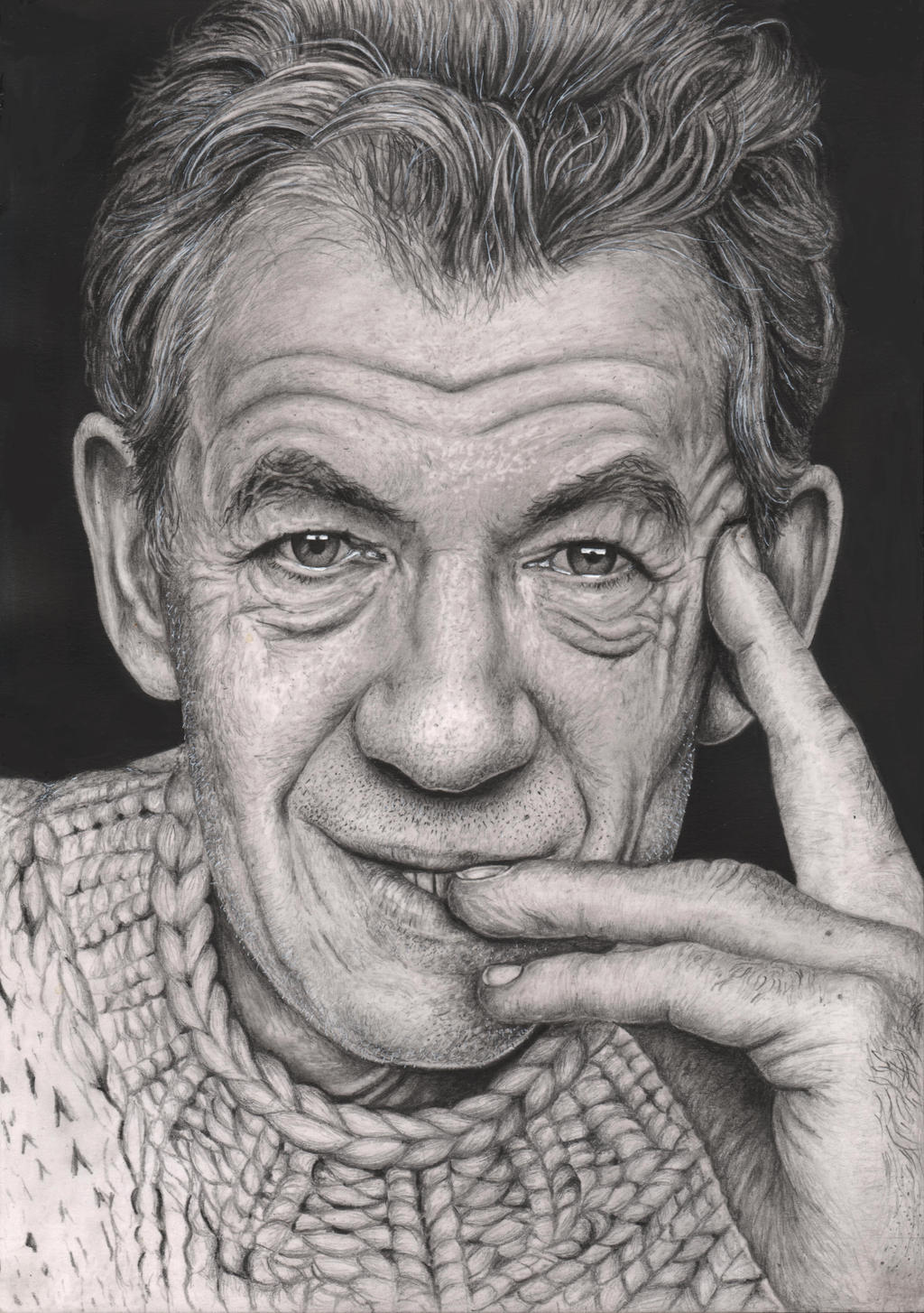 'Ian Mckellen' graphite portrait