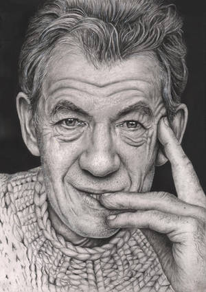 'Ian Mckellen' graphite portrait by Pen-Tacular-Artist