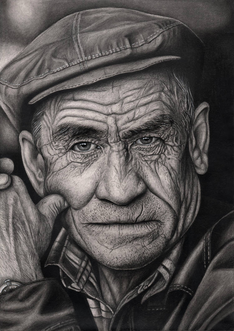 'OLD MAN' graphite drawing by Pen-Tacular-Artist