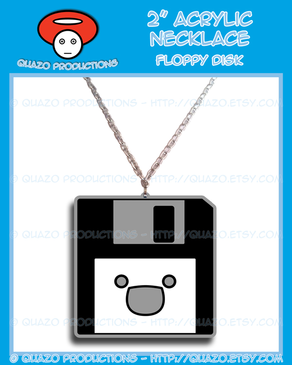 Acrylic Necklace - Floppy Disk