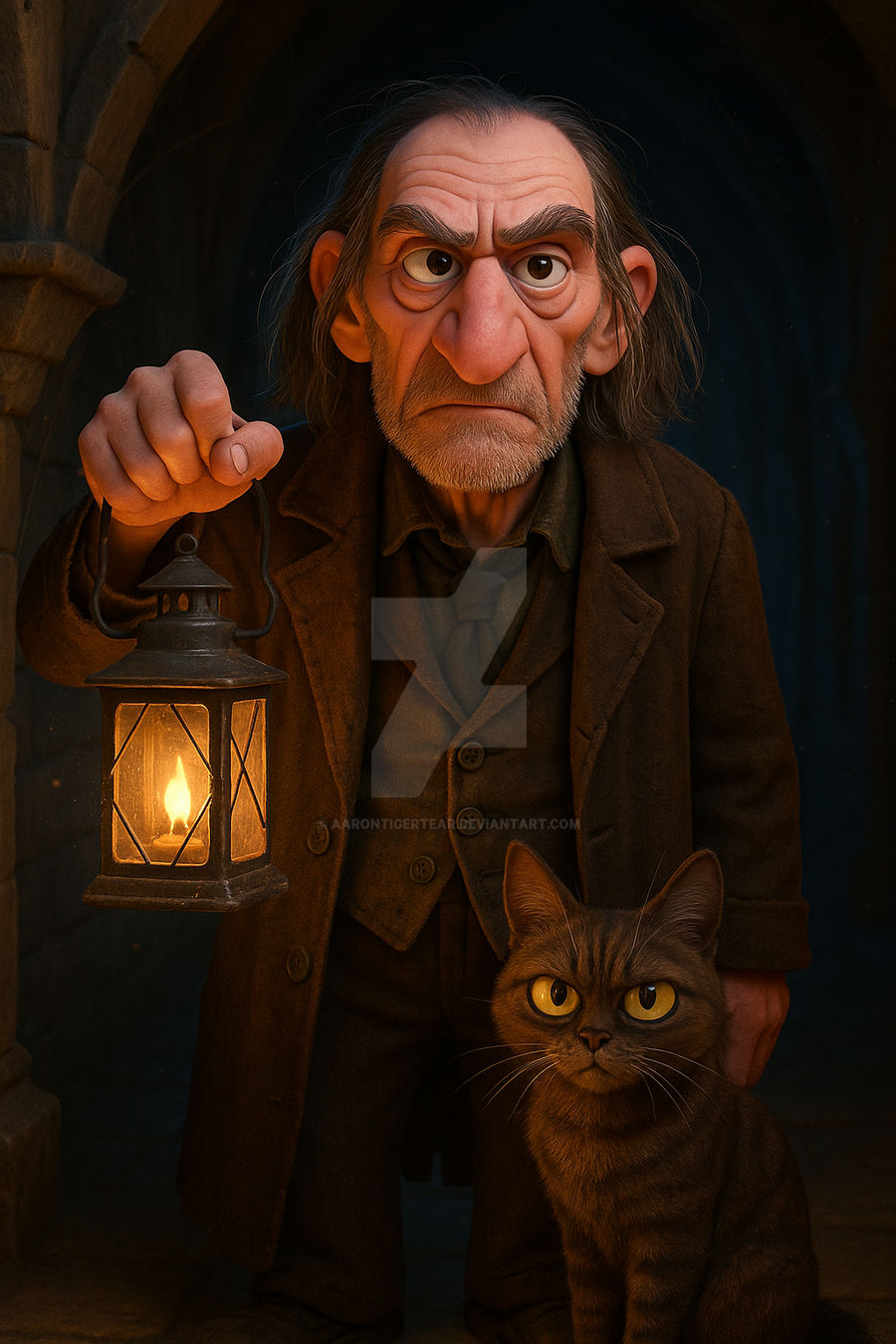 Filch Sticker Argus Filch and Mrs. Norris by AaronTigerTear on DeviantArt