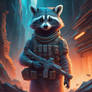 Raccoon warrior in another world