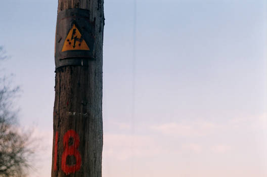 Old High voltage warning sign