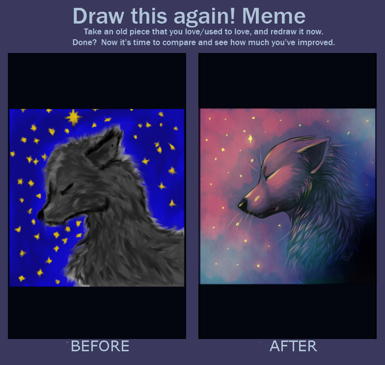 Draw this again MEME: Wolf in Moonshine