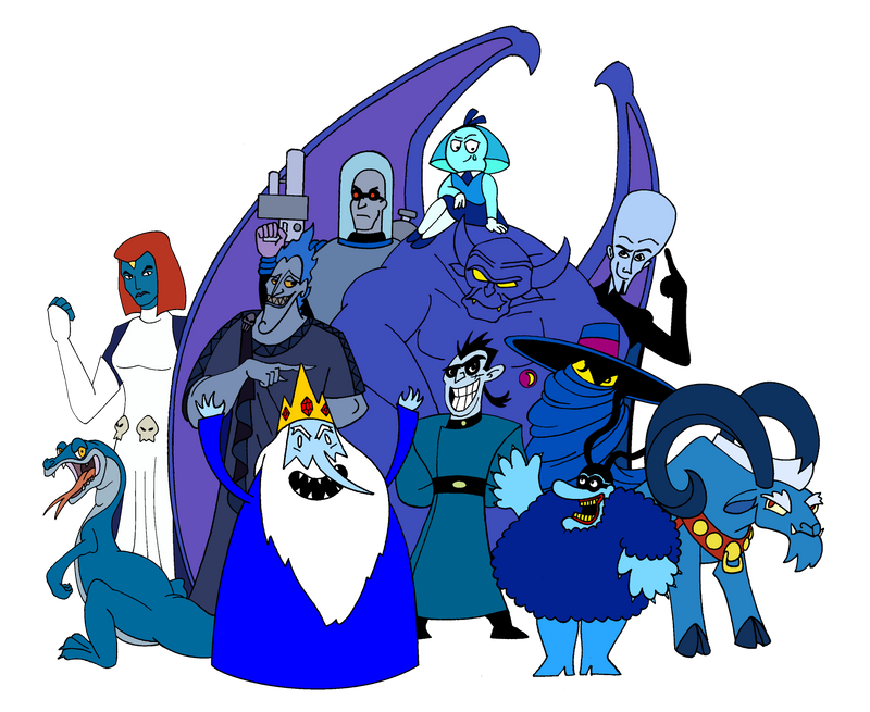 Blue Cartoon Characters Villains