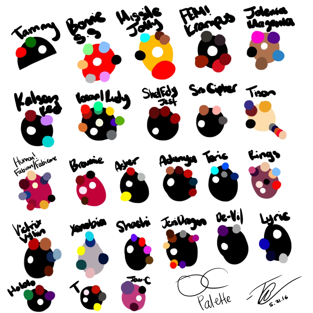 My OC Color Palette by ElSilentArtist on DeviantArt