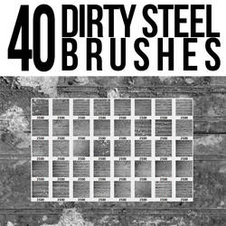 40 Dirty Steel Brushes by stockgorilla