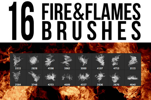 16 Fire + Flames Brushes