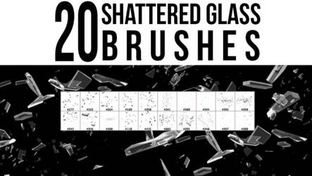 20 Shattered Glass Photoshop Brushes by stockgorilla