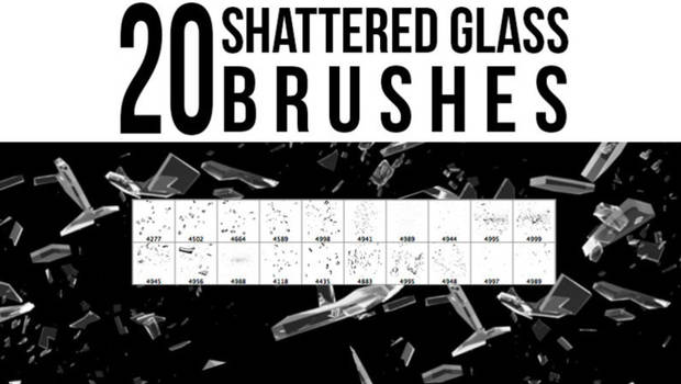 20 Shattered Glass Photoshop Brushes