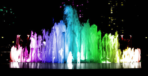 Water Fountain Rainbow Wallpaper