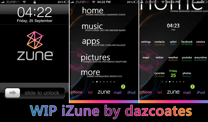 iZune theme for iphone WIP