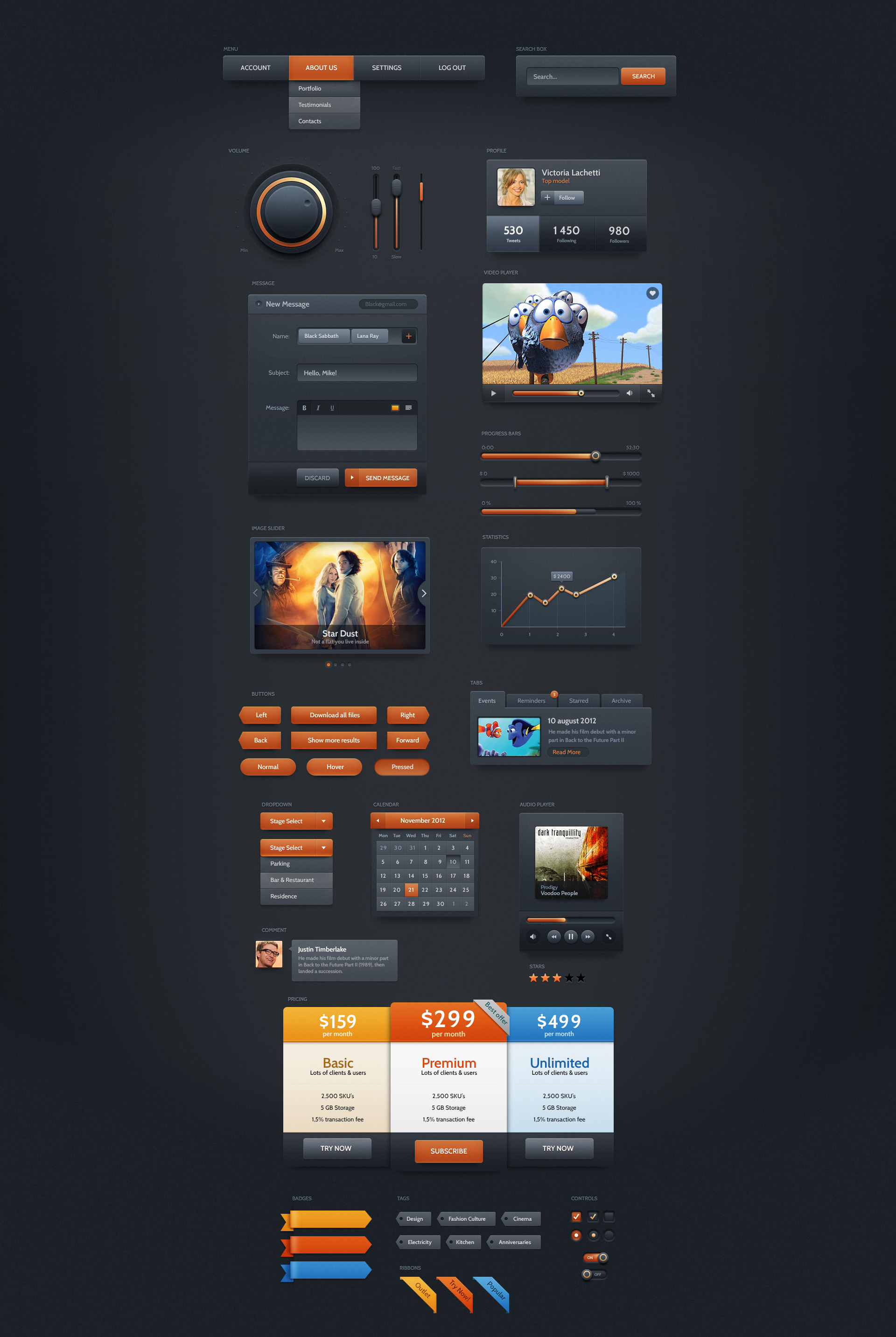 Dark Velvet UI Kit-The-Basics by PixelKitCom on DeviantArt