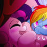 Pinki pie and Rainbow dash