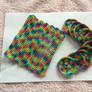 Crocheted Rainbow makeup pads and washcloth