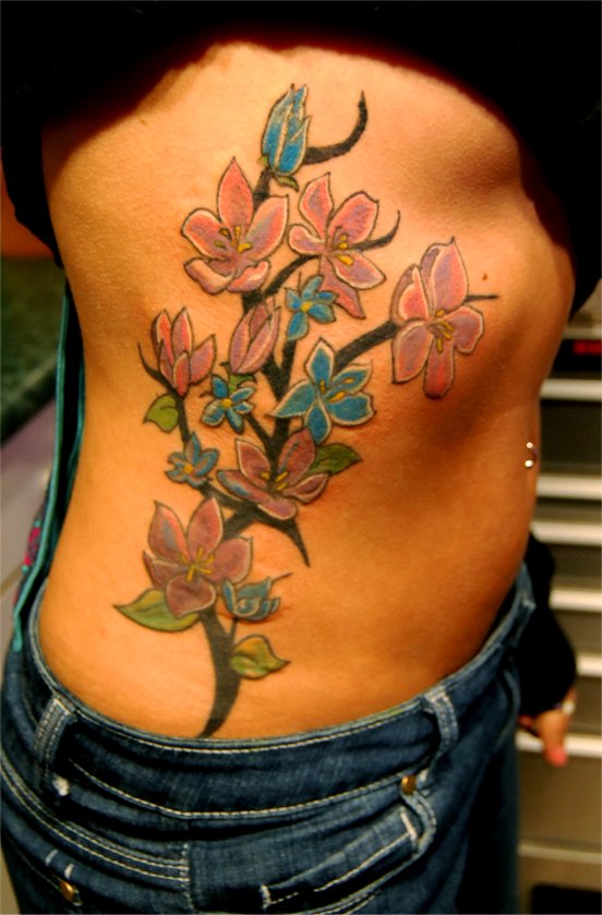 Floral tribal on ribs 3