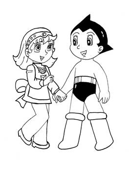 Astro and Niki Line Art