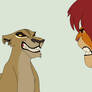 Zira and Simba snarl base