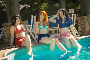 Swimsuit OP girls 5 - Poolside