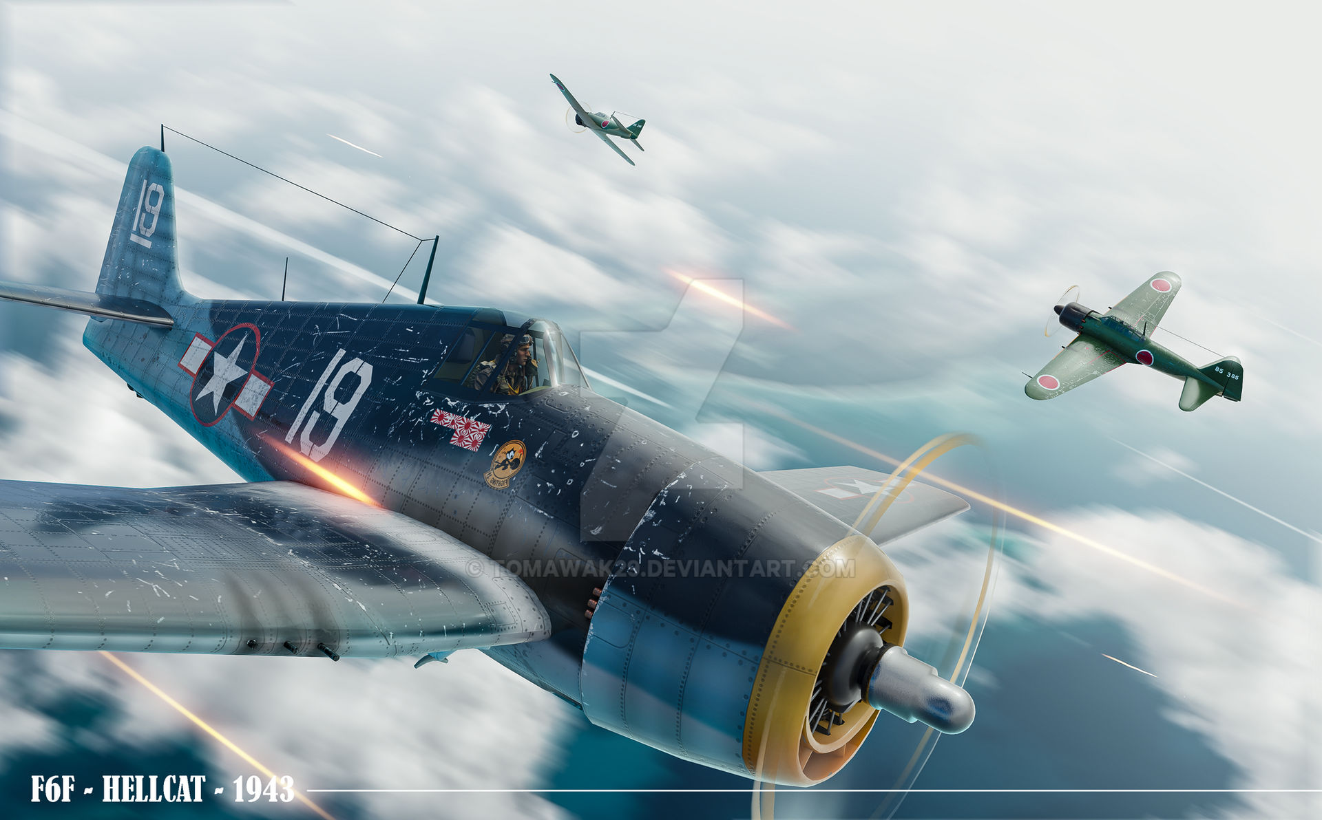 F6F Hellcat fighting