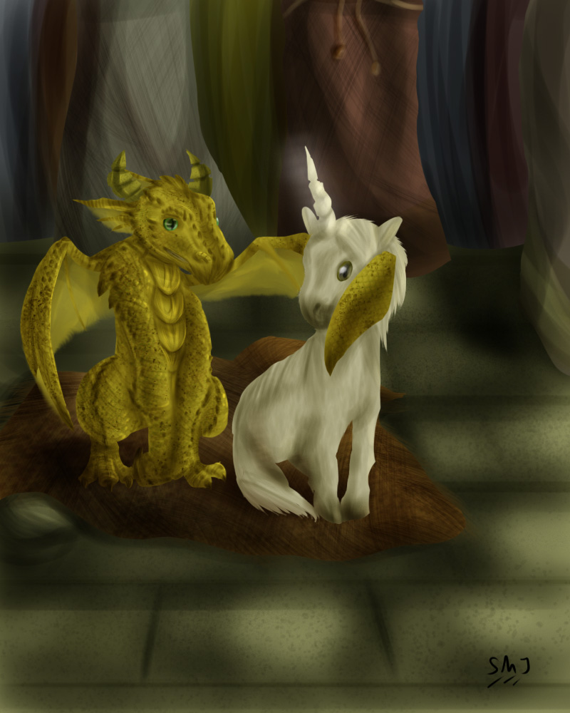 Dragon and unicorn