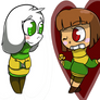 Chibi Asriel and Chara