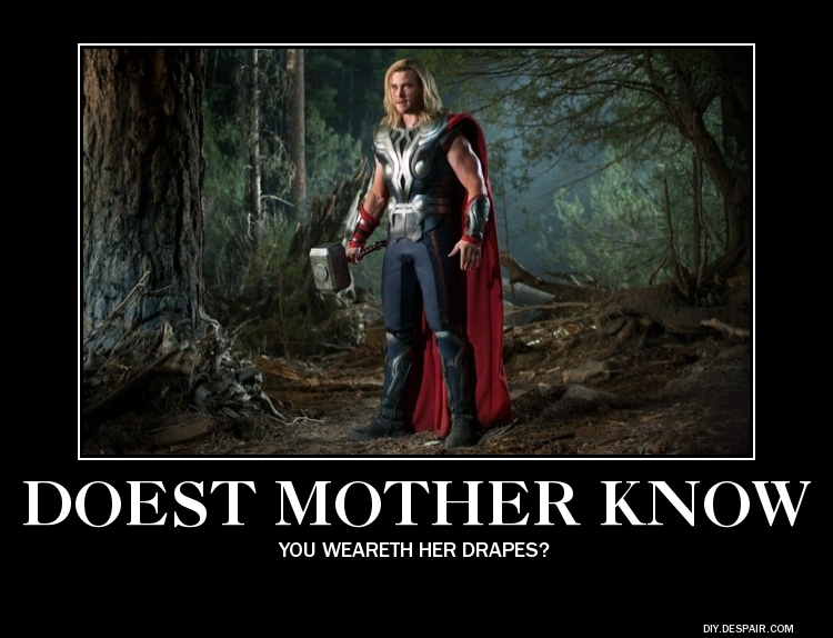 The Avengers motivational poster Thor punchline