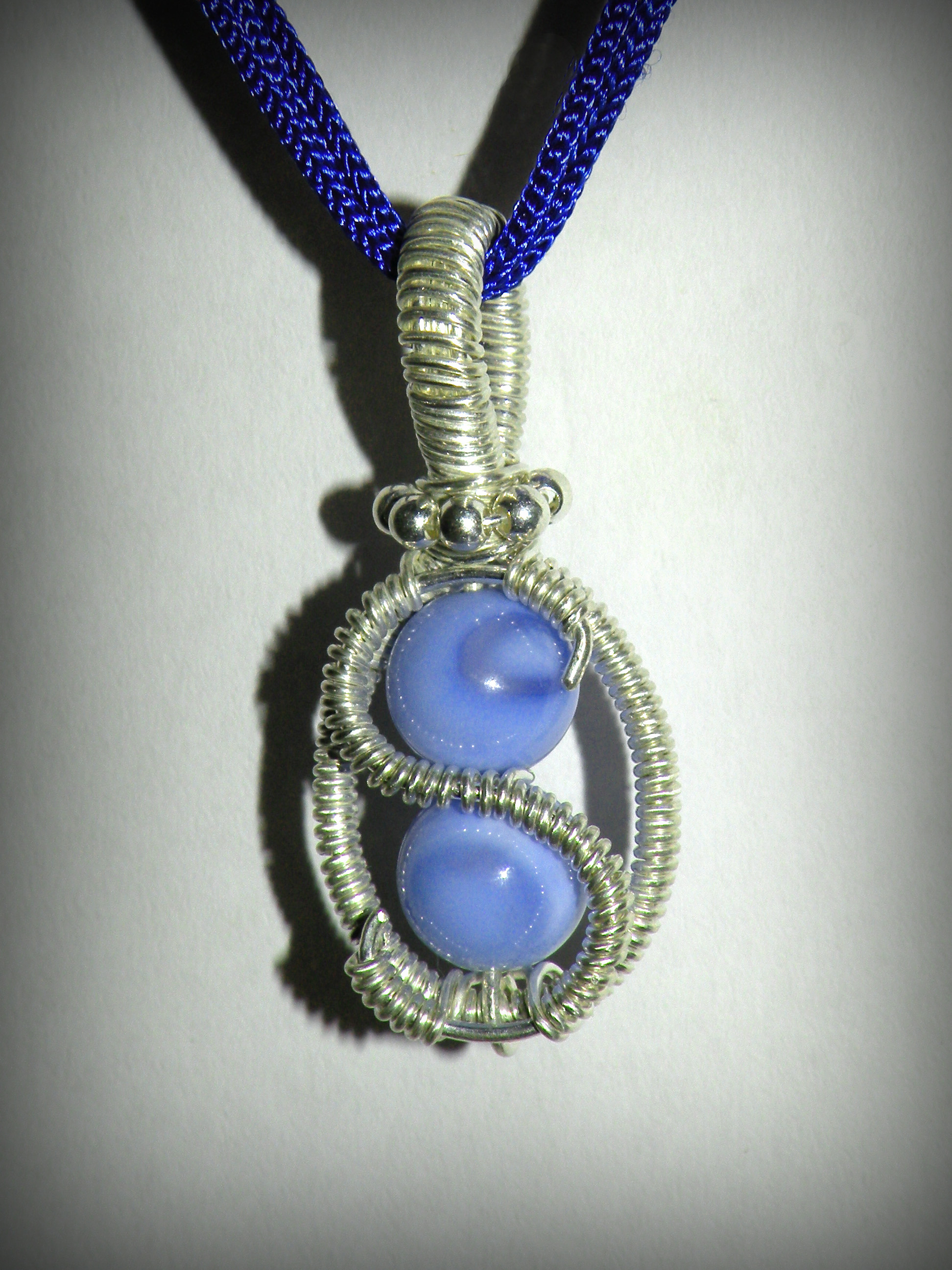 Chalcedony and Sterling silver pendant