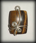 Tiger-eye and Sterling silver pendant by marsvar