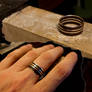 wooden silver ring