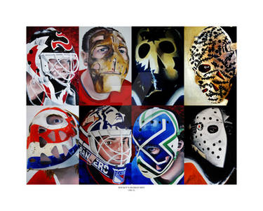 The Evolution of the Goalie Mask Art Print
