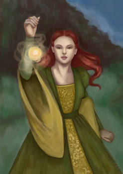 Magic flare - medieval witch