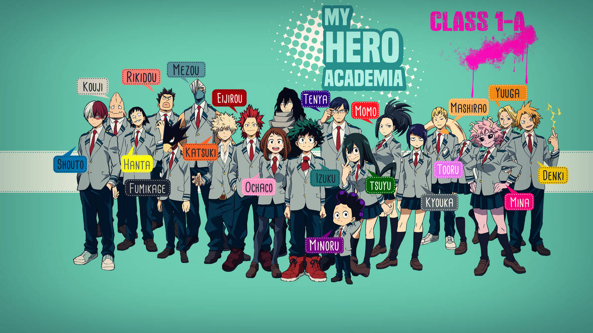 Персонажи геройской академии. Моя геройская Академия 1а. Аниме моя геройская Академия персонажи с именами. Моя геройская Академия класс 1-а. Аниме моя геройская Академия класс.