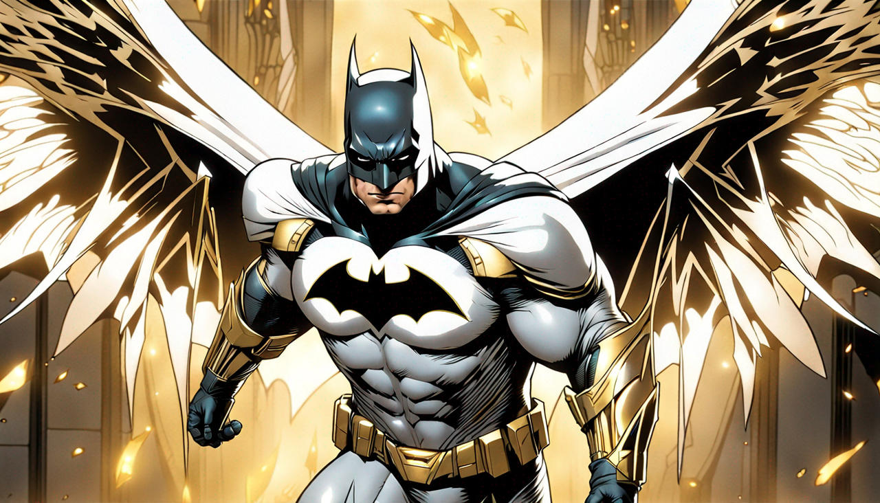 Batman in white armor with angel wings floating in by gothicvamper on ...