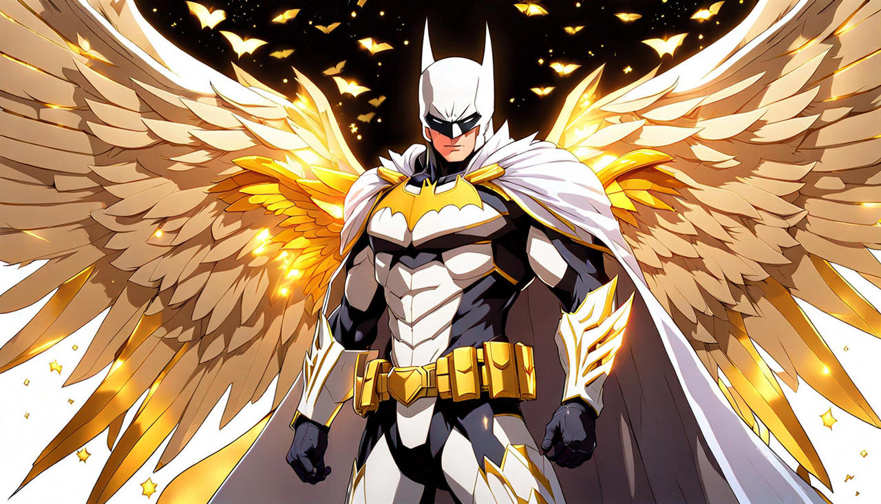 Batman in white armor with angel wings floating in by gothicvamper on ...