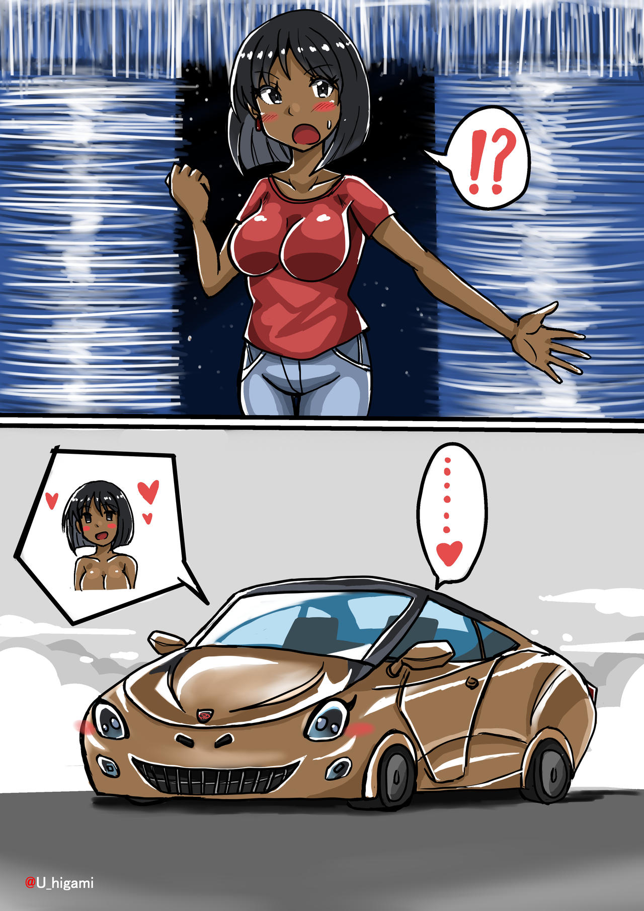 Deviantart Woman Car Girl into car by Uhigami on DeviantArt