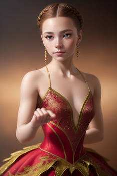 Ballerina In Red Costume