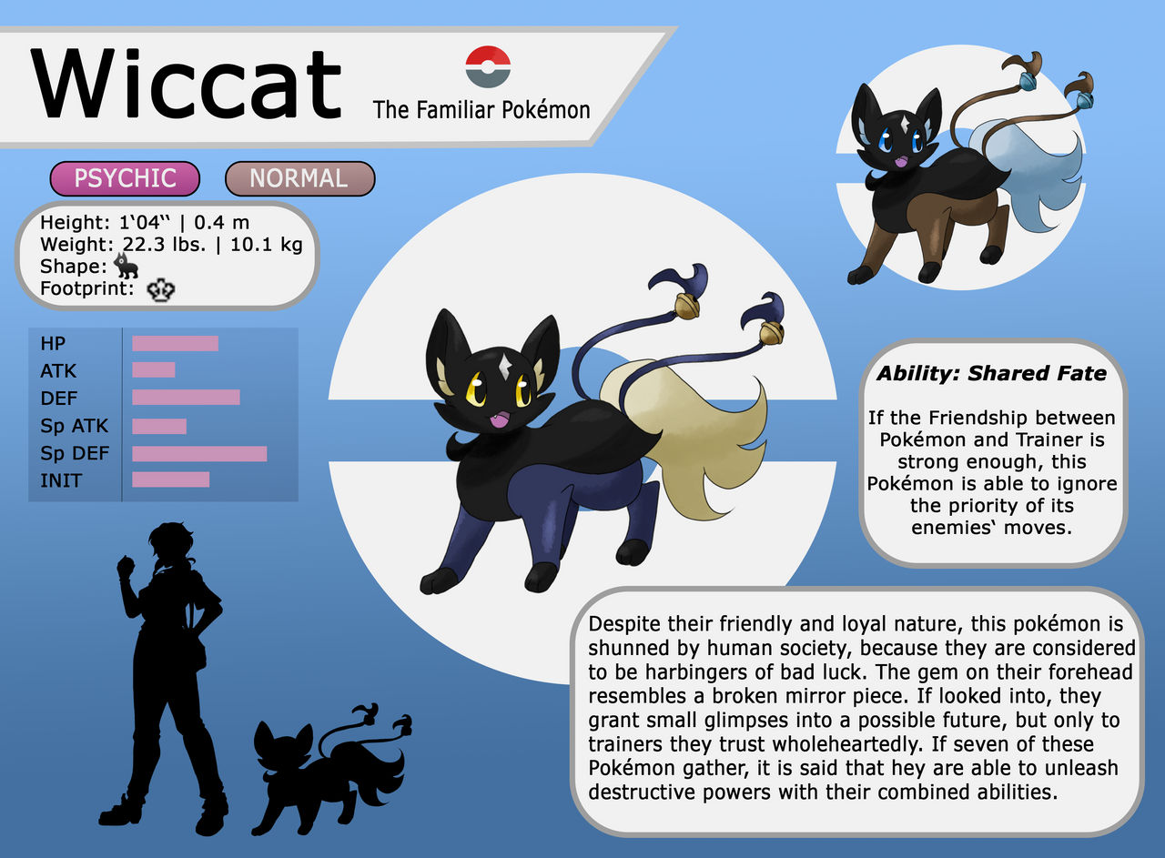 Fakemon Design: Wiccat by Azerynn on DeviantArt