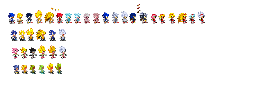 Line up of WhiteFelineWonders sonic sprites : r/SonicSpriteArt