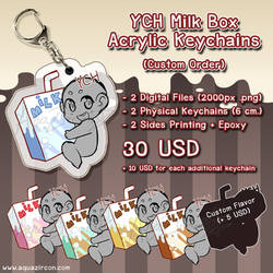 YCH Commission Milk Box Acrylic Keychains
