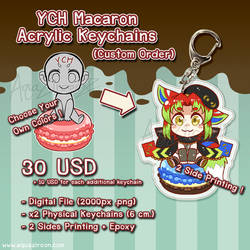 YCH Commission Macaron Custom Acrylic Keychains