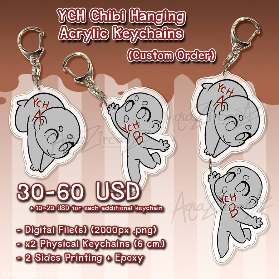 Conneted Keychains Ych YCH Commission Hanging Custom Acrylic Keychain by AquaZircon on DeviantArt