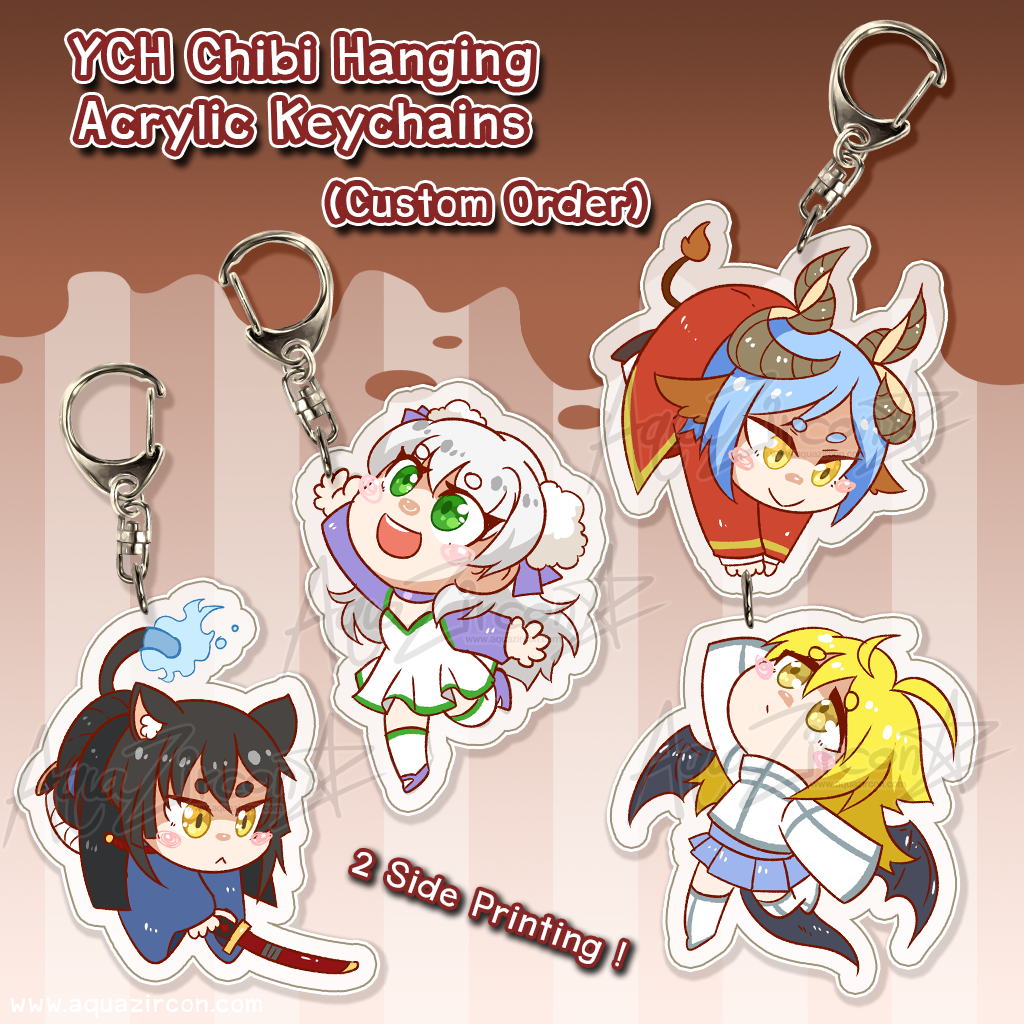 Conneted Keychains Ych YCH Commission Hanging Custom Acrylic Keychain by AquaZircon on DeviantArt