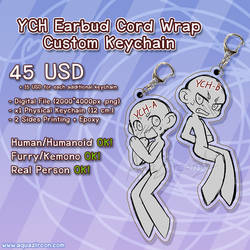 YCH Earbud Cord Wrap Custom Keychains