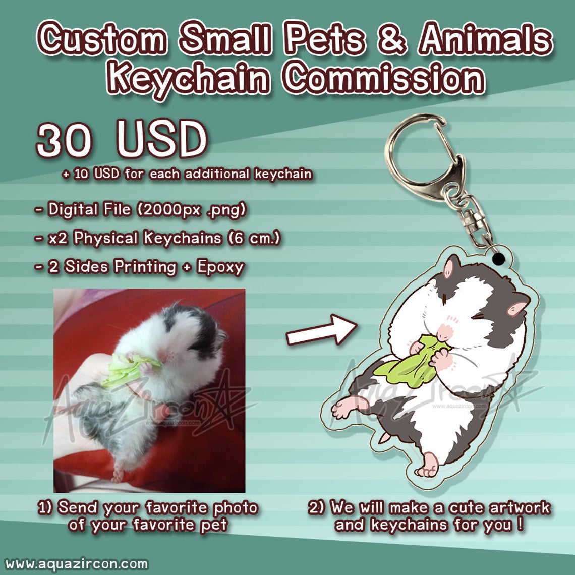 Custom Small Pets and Animals Keychain Commission