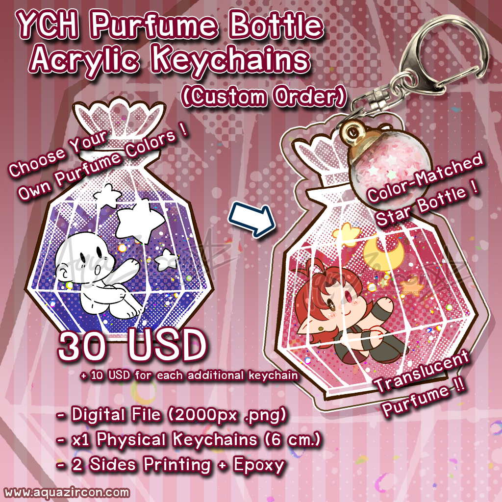 YCH Commission Purfume Bottle Acrylic Keychains