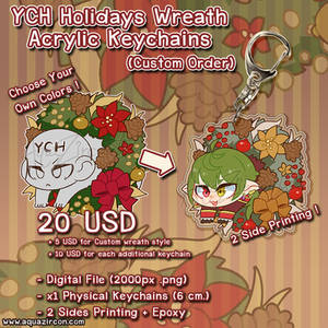 YCH Holidays Wreath Acrylic Keychains