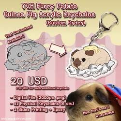 YCH Furry Potato Guinea Pig Acrylic Keychains