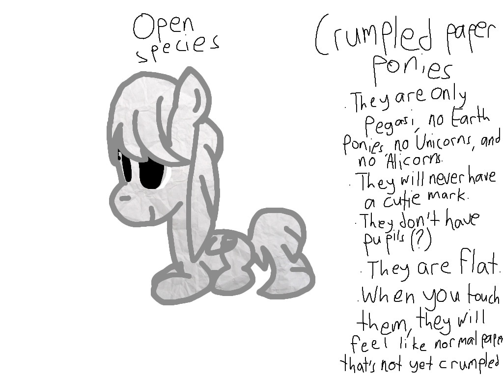 New species: Crumpled paper ponies by Trashykaya